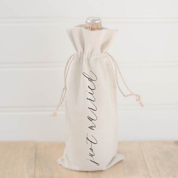 Organic Just Married Wine Bag