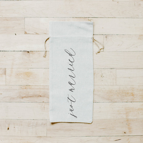 Organic Just Married Wine Bag