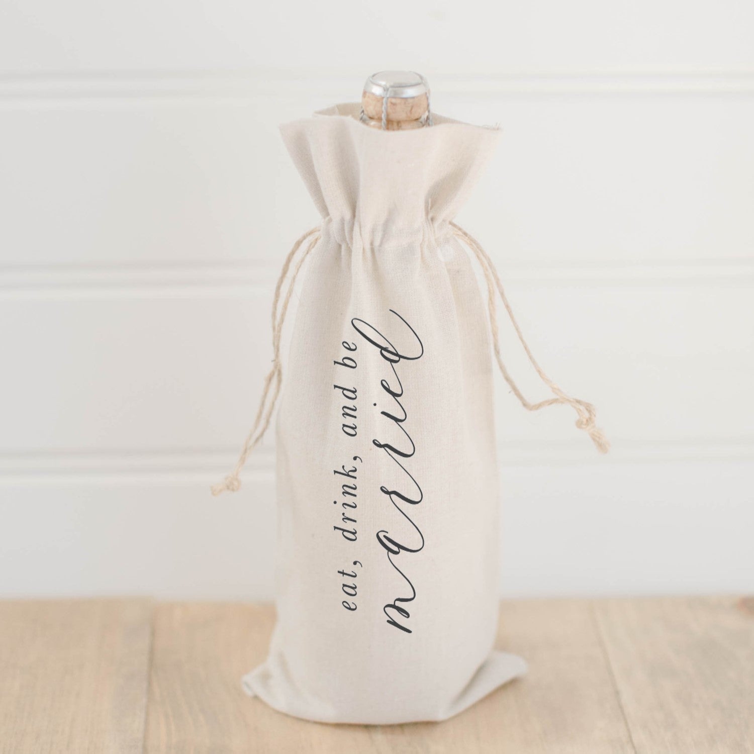 Organic Eat, Drink, and Be Married Wine Bag