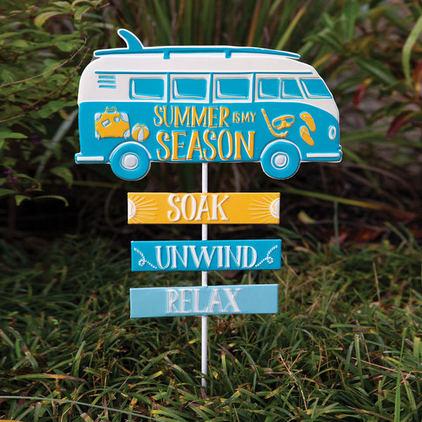 Retro Camper Van Garden Stake