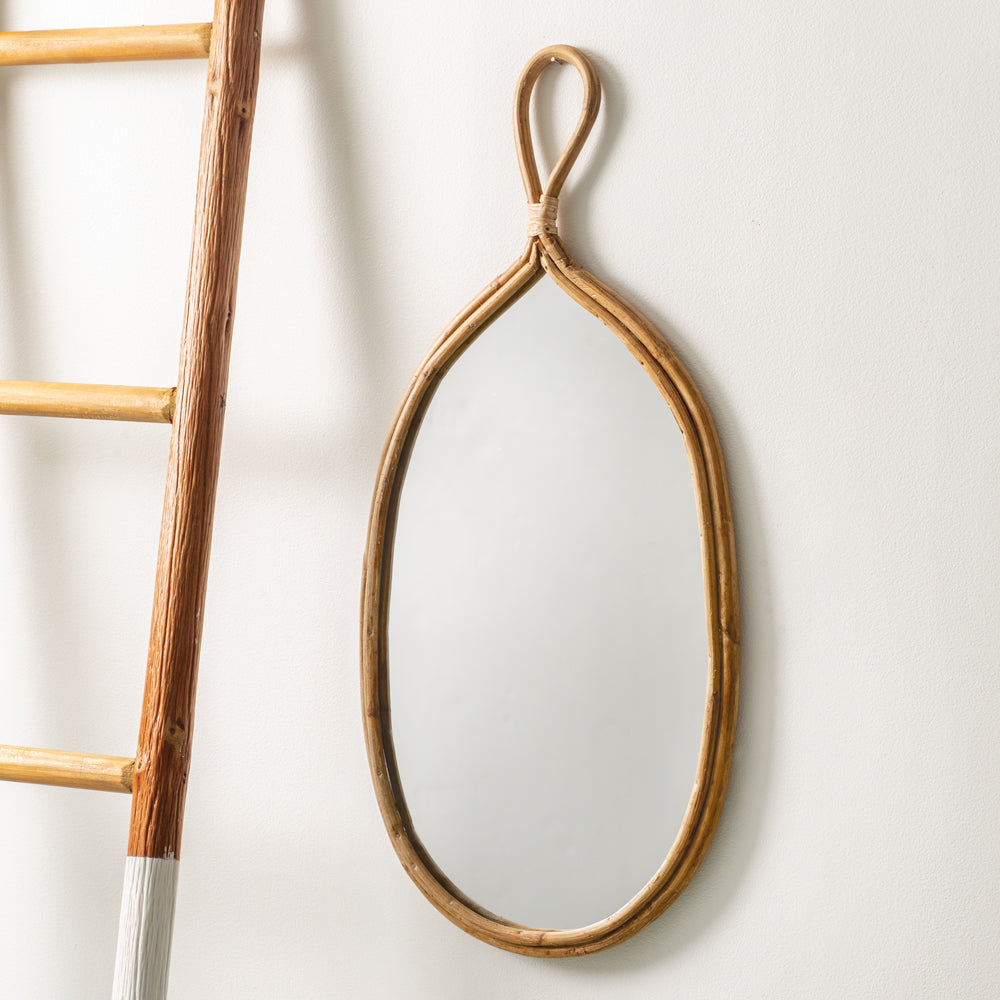 Rattan Teardrop Mirror