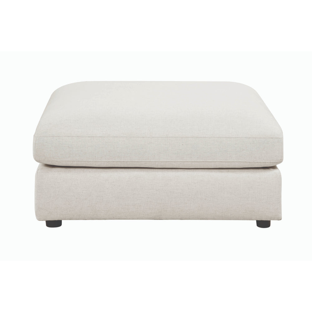 Fabric Upholstered Ottoman with Loose Cushion Seat