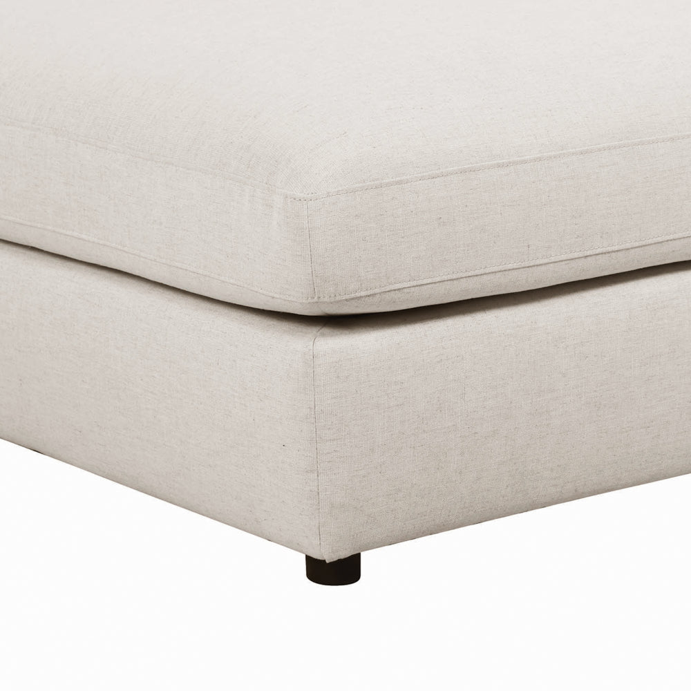 Fabric Upholstered Ottoman with Loose Cushion Seat