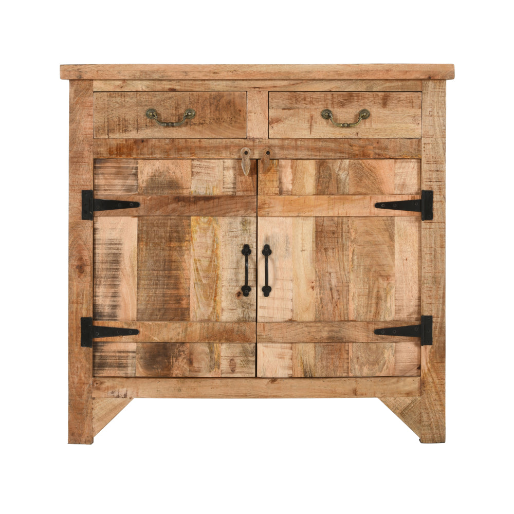 2 Drawer Mango Wood Cabinet Console - Rivour Home