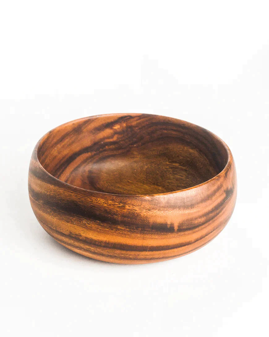 Acacia Wood 10" Calabash Serving Bowl