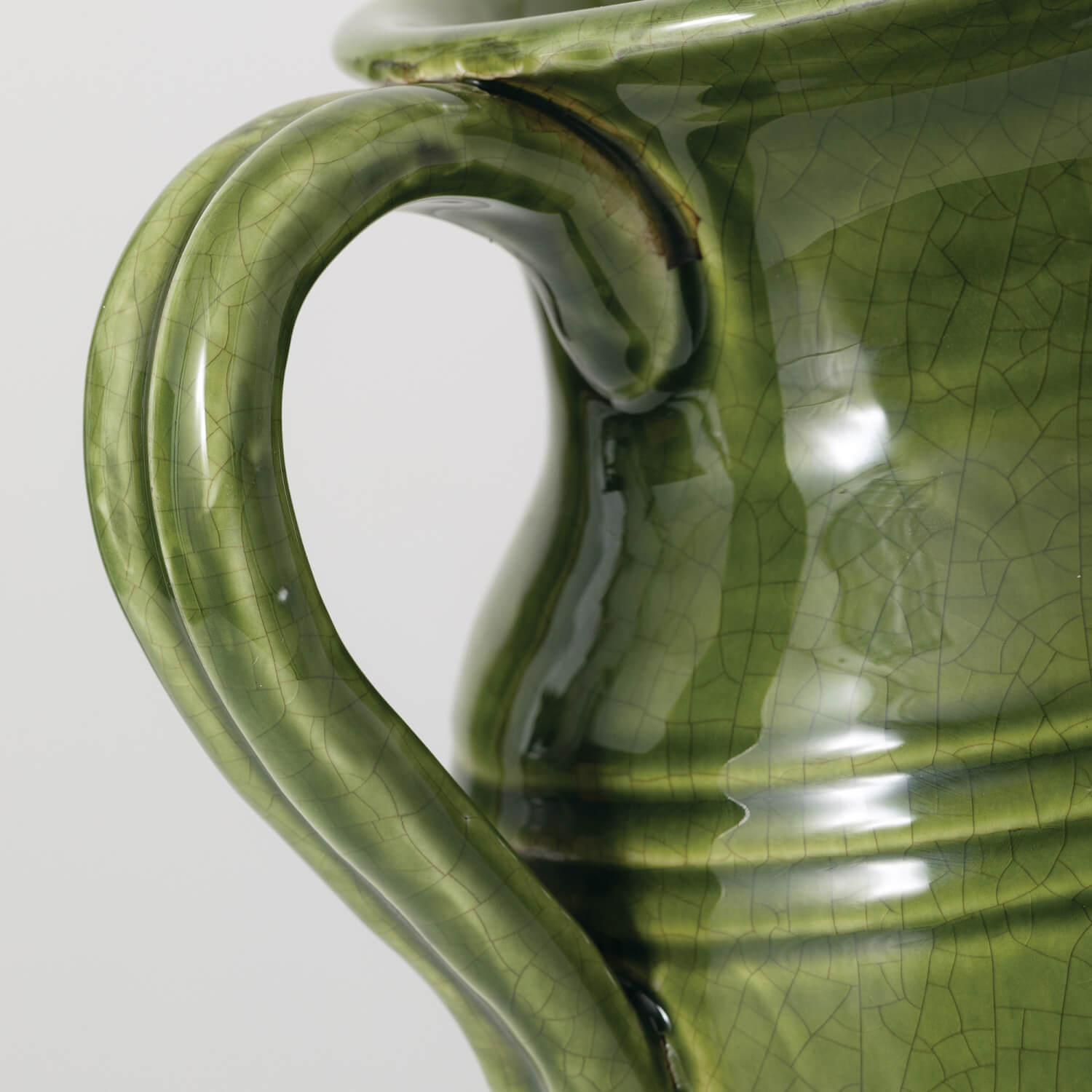 Green Glossed Pitcher Vase - Set of Four