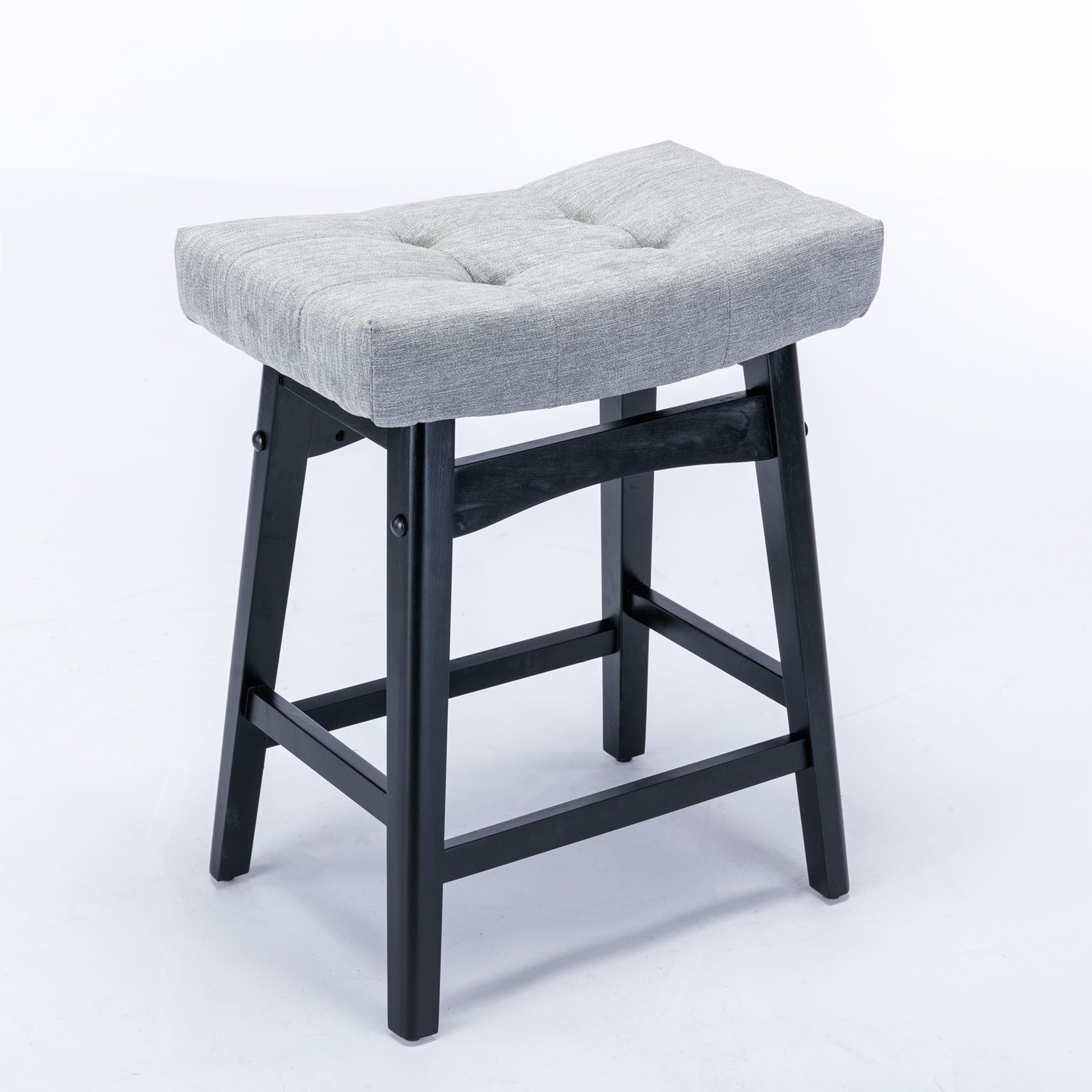 25" Grey Backless Counter Stools - Set of Two