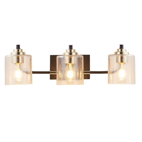 3 Light Modern Wall Sconce with Bubble Glass Shades