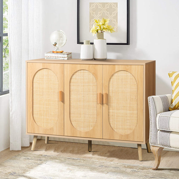 3 Door Rattan Shoe Storage Cabinet