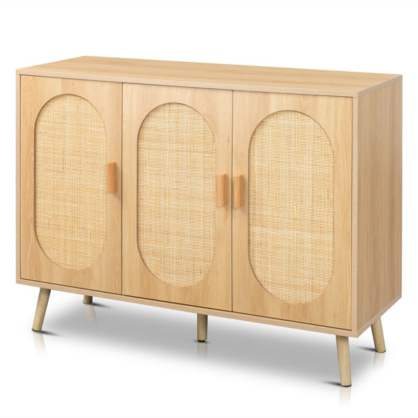 3 Door Rattan Shoe Storage Cabinet