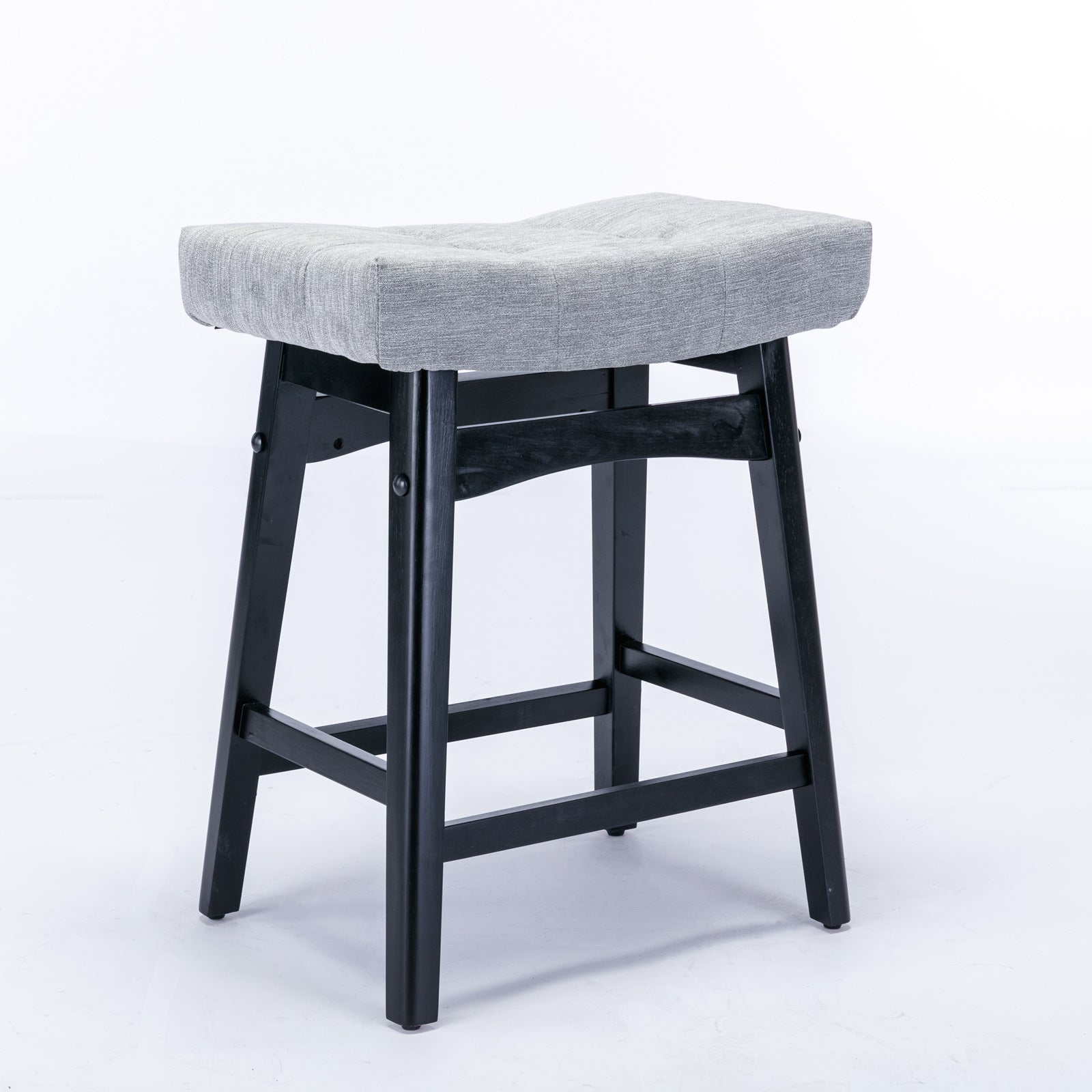 25" Grey Backless Counter Stools - Set of Two