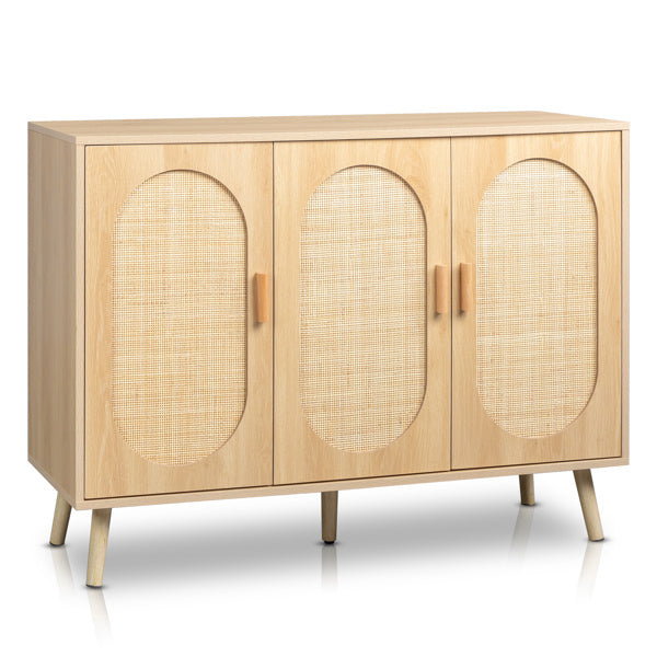 3 Door Rattan Shoe Storage Cabinet