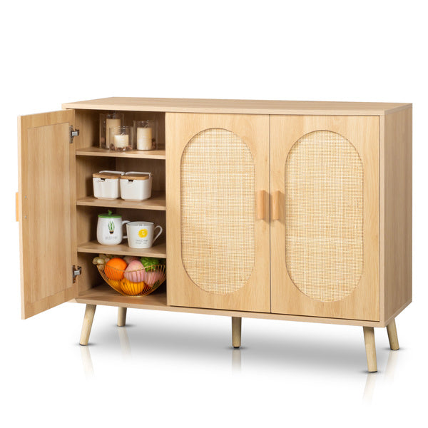 3 Door Rattan Shoe Storage Cabinet