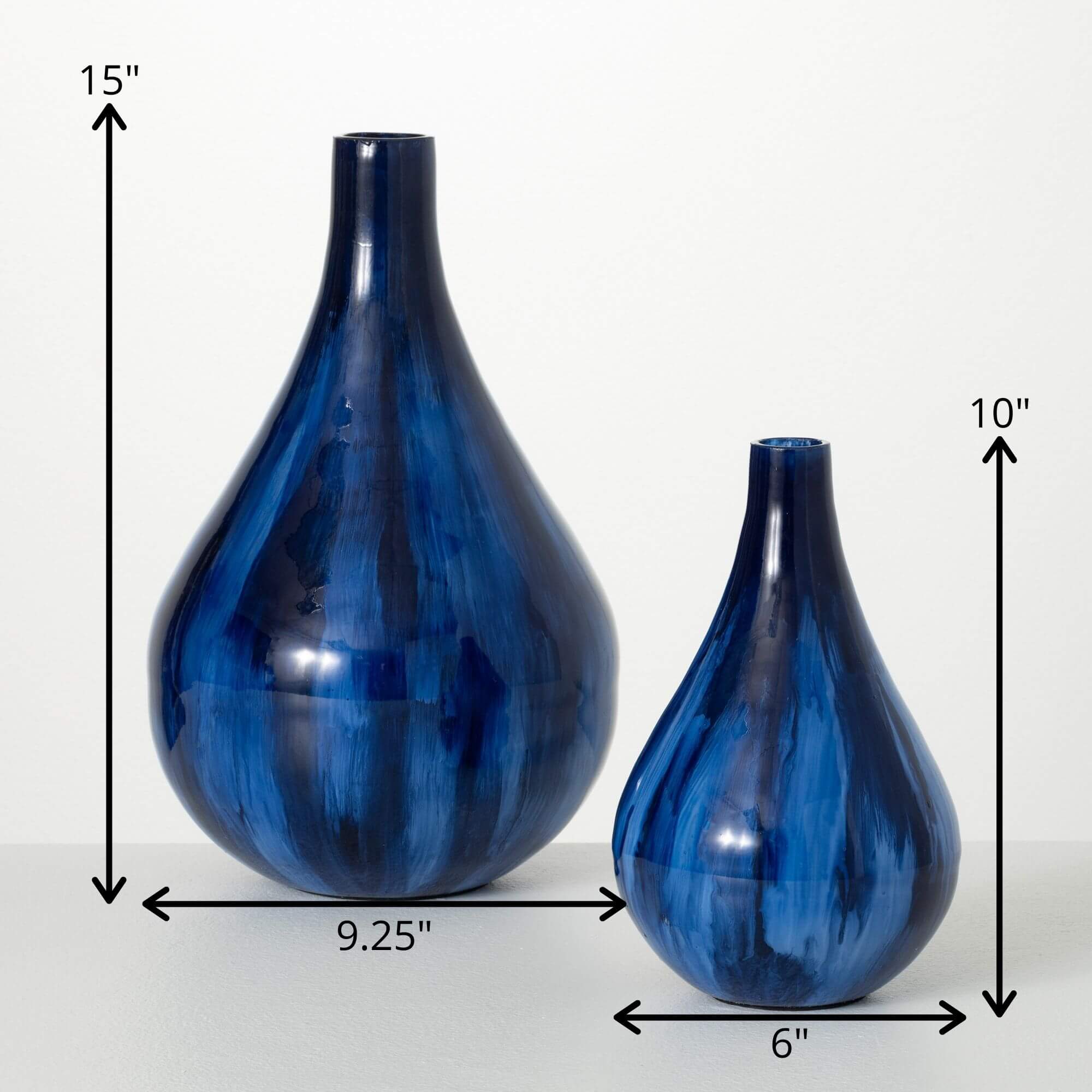 Cobalt Blue Iridescent Vases